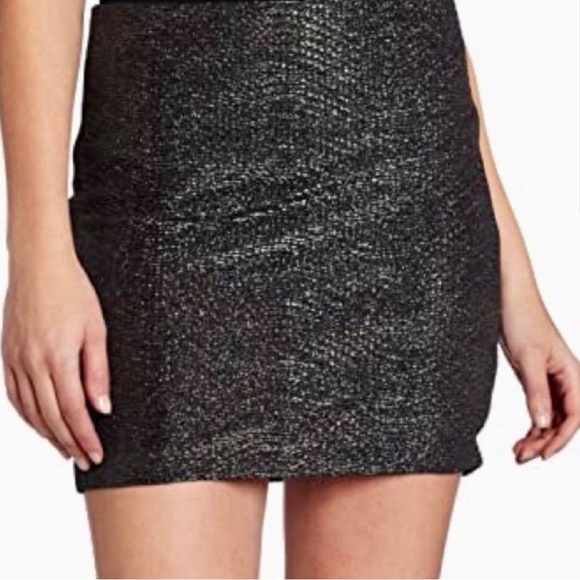 Lot Of 2 BCBGeneration Mini Skirts NWT Women’s Sz S Blue Velvet + Black Metallic - Picture 4 of 13